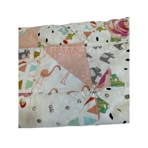 Baby Infant Security Blanket Approx 32x24‎ Flamingo Minky Pink Pastels